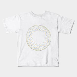 Mandala Net--Yellow and Blue Kids T-Shirt